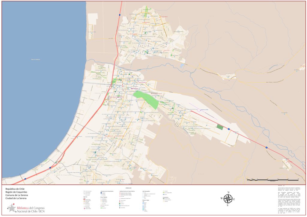 Plano de la ciudad de La Serena (Chile).
