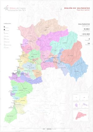 Mapa político de la región de Valparaíso