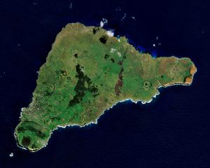 Imagen satelital de la Isla de Pascua 2019.