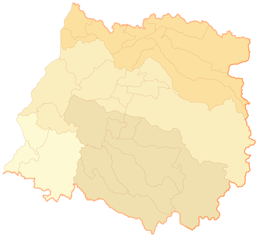 Mapa mudo de la región del Maule.