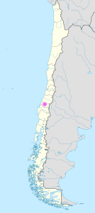 Mapa de ubicación de la ciudad de Chillán en Chile.