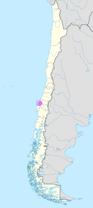 Mapa de ubicación de la ciudad de Concepción en Chile.