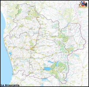 Mapa de la región de La Araucanía