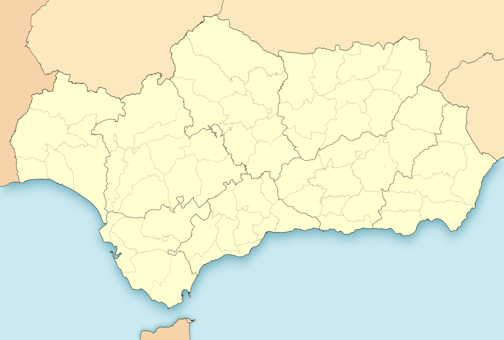 Mapa mudo de Andalucía.