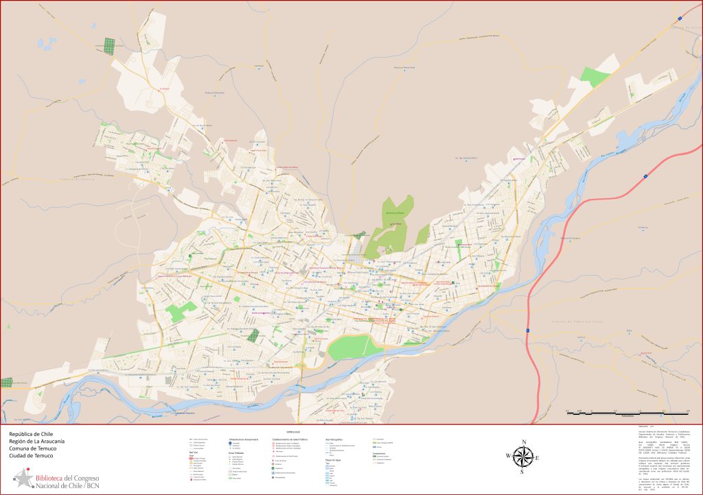 Plano de la ciudad de Temuco.