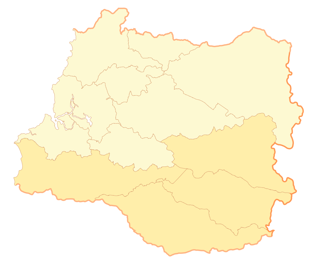 Mapa mudo de la región de Los Ríos.