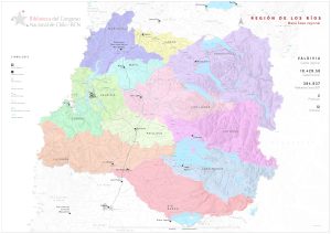 Mapa político de la región de Los Ríos