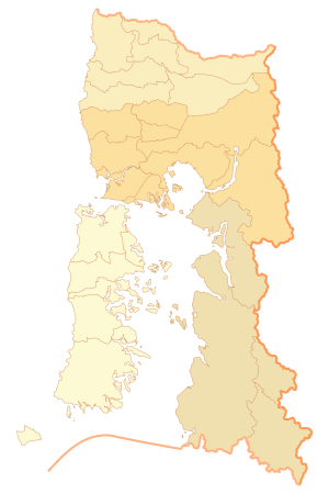 Mapa mudo de la región de Los Lagos