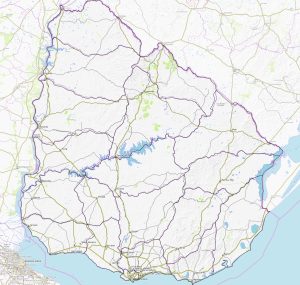 Mapa de la República Oriental del Uruguay.