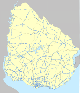 Mapa de carreteras en blanco de Uruguay.