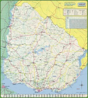 Mapa de carreteras de Uruguay