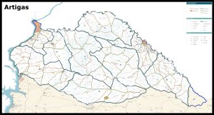 Mapa del departamento de Artigas