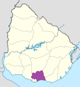 Mapa de ubicación del departamento de Canelones.