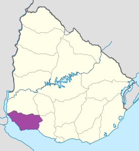 Mapa de ubicación del departamento de Colonia.