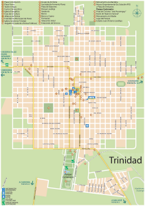 Plano de la ciudad de Trinidad, capital del departamento de Flores, Uruguay.