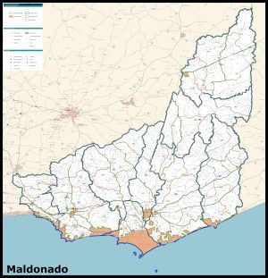 Mapa del departamento de Maldonado