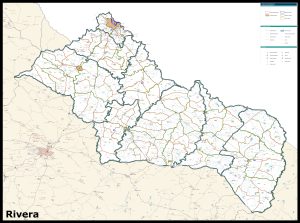 Mapa del departamento de Rivera