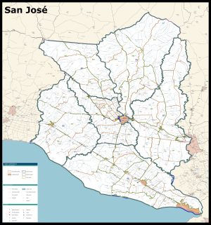 Mapa del departamento de San José (Uruguay)