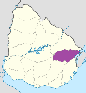 Mapa de ubicación del departamento de Treinta y Tres.
