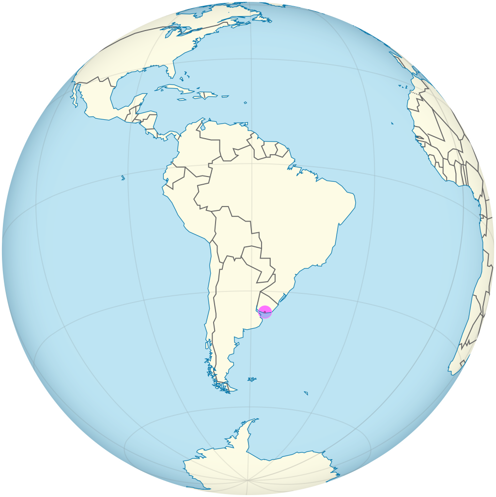 Mapa de ubicación de la ciudad de Montevideo.