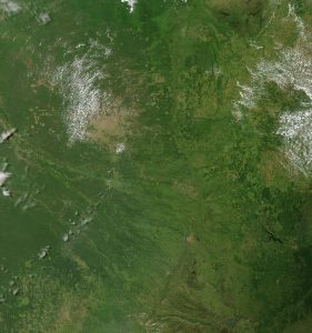 Imagen satelital de Paraguay en enero de 2003.