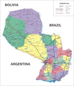 Mapa de la República del Paraguay.