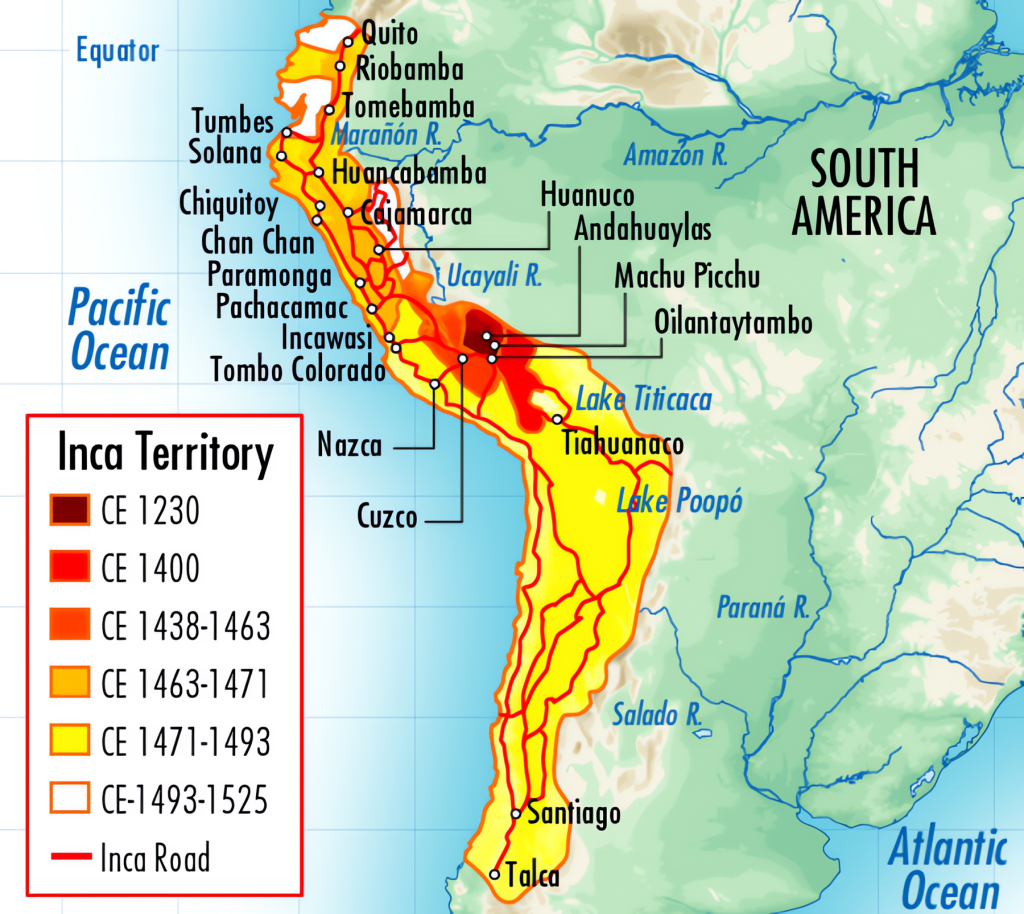 Mapa del Imperio inca.
