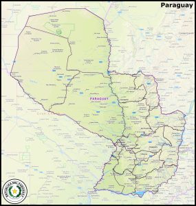 Mapa de relieve de Paraguay.