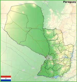 Mapa físico de Paraguay