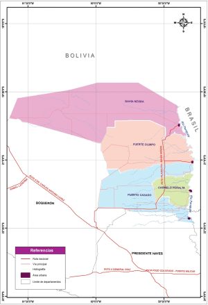 Mapa político del departamento de Alto Paraguay