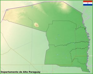 Mapa físico del departamento de Alto Paraguay