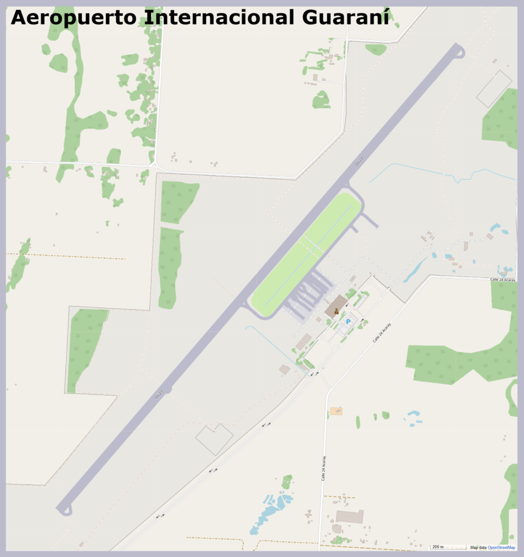 Plano del Aeropuerto Internacional Guaraní.