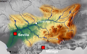 Mapa del río Guadalquivir