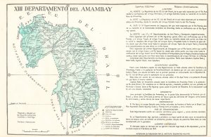 Mapa del departamento de Amambay de 1960