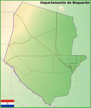 Mapa físico del departamento de Boquerón