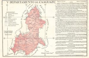 Mapa del departamento de Caaguazú de 1960