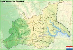 Mapa físico del departamento de Caaguazú