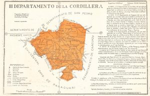 Mapa del departamento de Cordillera de 1960