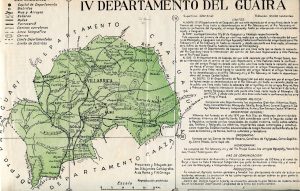 Mapa del departamento de Guairá de 1960