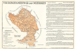 Mapa del departamento de las Misiones de 1960 (Paraguay)
