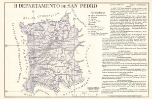 Mapa del departamento de San Pedro de 1960 (Paraguay)
