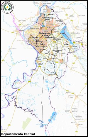 Mapa del departamento Central (Paraguay)
