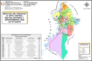 Mapa de carreteras del departamento Central (Paraguay)