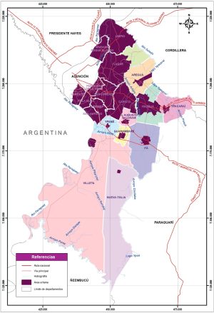 Mapa político del departamento Central (Paraguay)