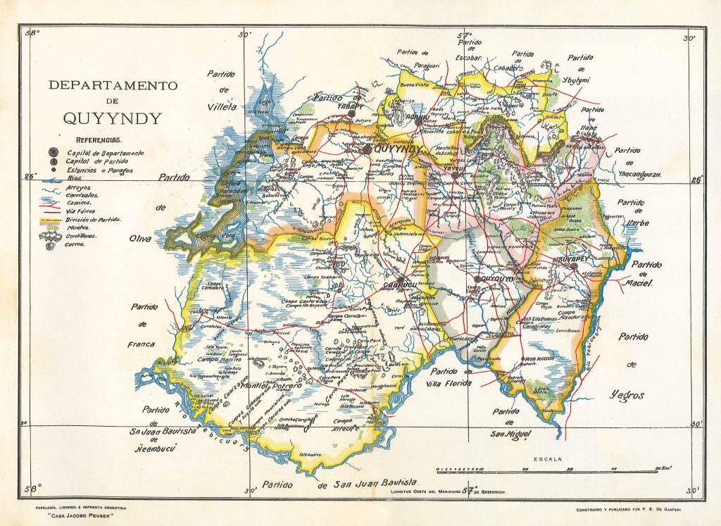 Mapa del departamento de Quyyndy de 1920.