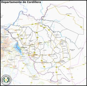 Mapa del departamento de Cordillera