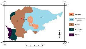 Mapa geológico del departamento de Guairá