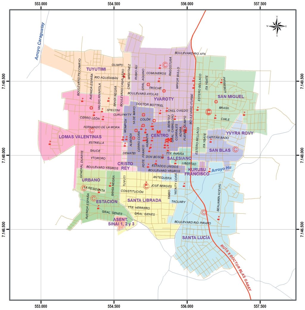 Plano de la ciudad de Villarrica.