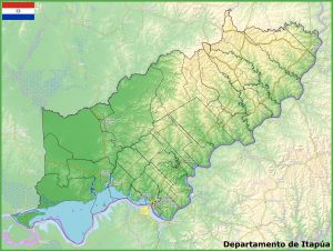 Mapa físico del departamento de Itapúa