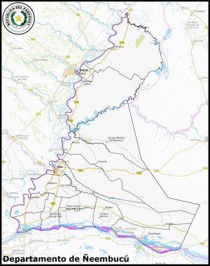Mapa del departamento de Ñeembucú